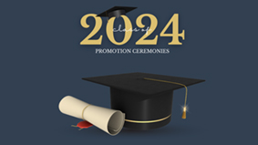 Class of 2024 Promotions Ceremonies with diploma and graduation cap