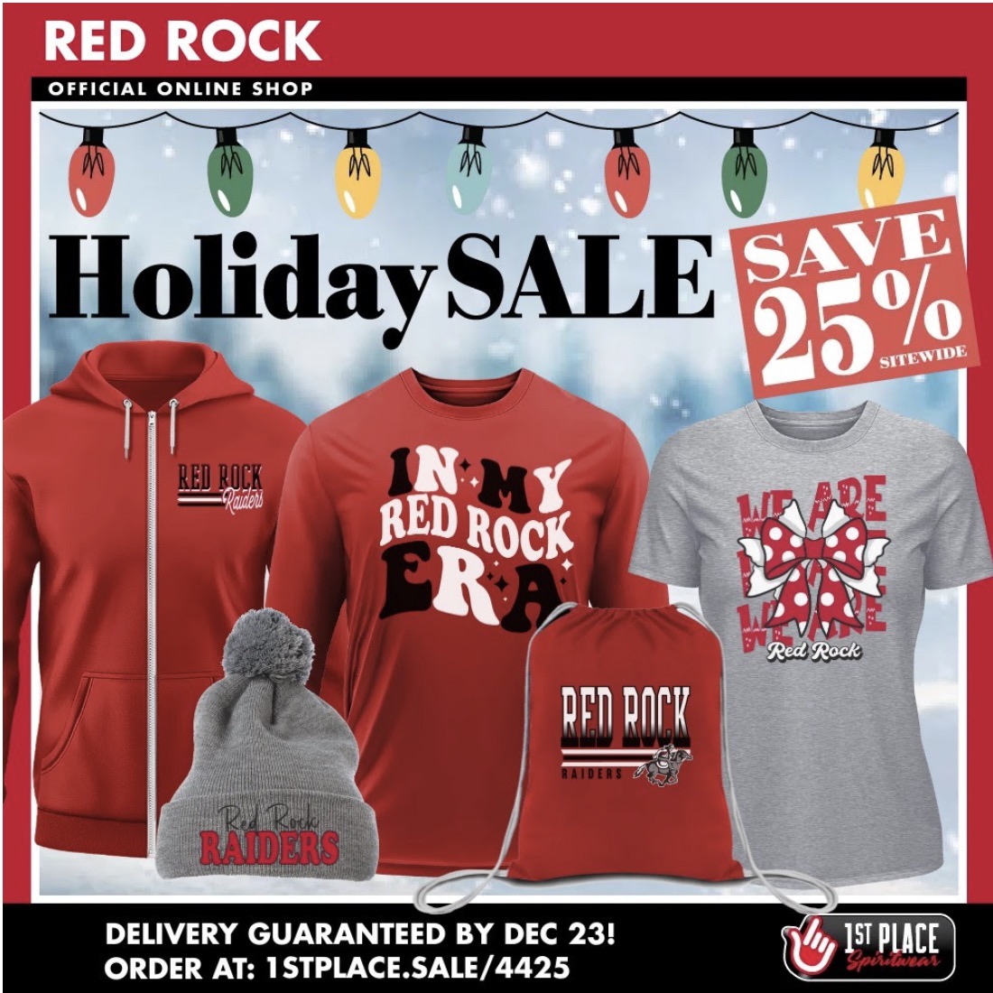 Red Rock Official Online Shopt Holiday Sale Save 25% - Delivery guaranteed by Dec. 23! Order at: 1stplace.sale/4425